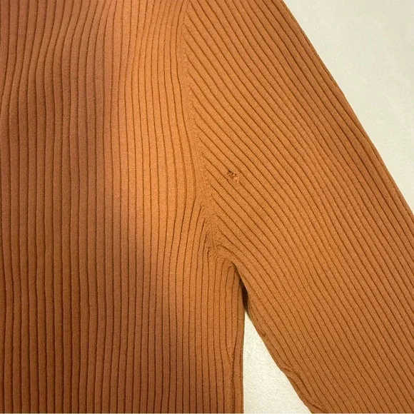 A.L.C. Eleanor Ribbed Knit Button Front Dress Rust Brown Size M - Picture 5 of 13